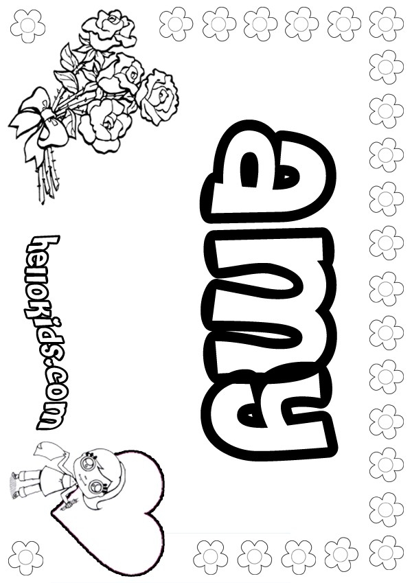 Amy Coloring Pages Hellokids