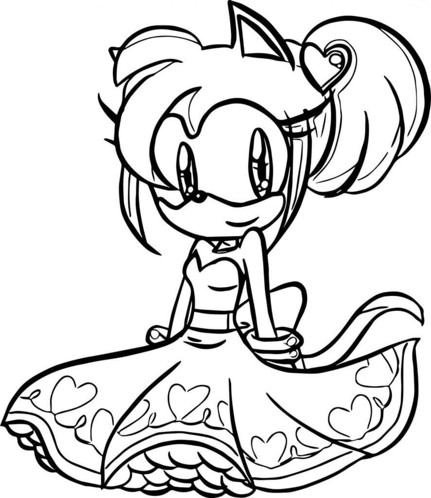 Amy Rose Sonic Coloring Page Free Printable Coloring Pages For Kids