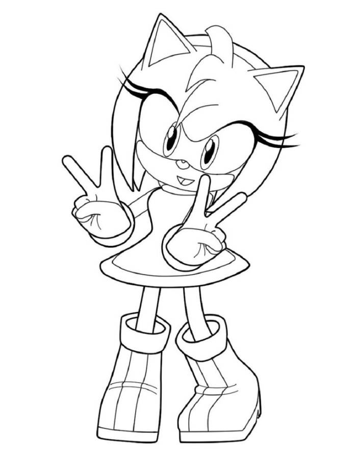 Amy Sonic Coloring Page Free Printable PDF 