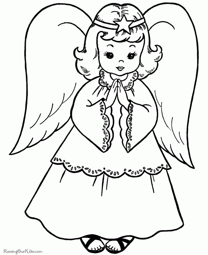Angel Christmas Coloring Pages 011