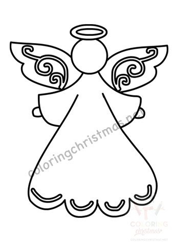 Angel Template Free Printable Coloring Christmas