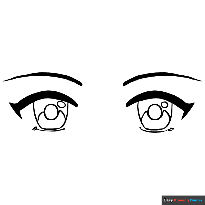 Anime Eyes Coloring Page Easy Drawing Guides