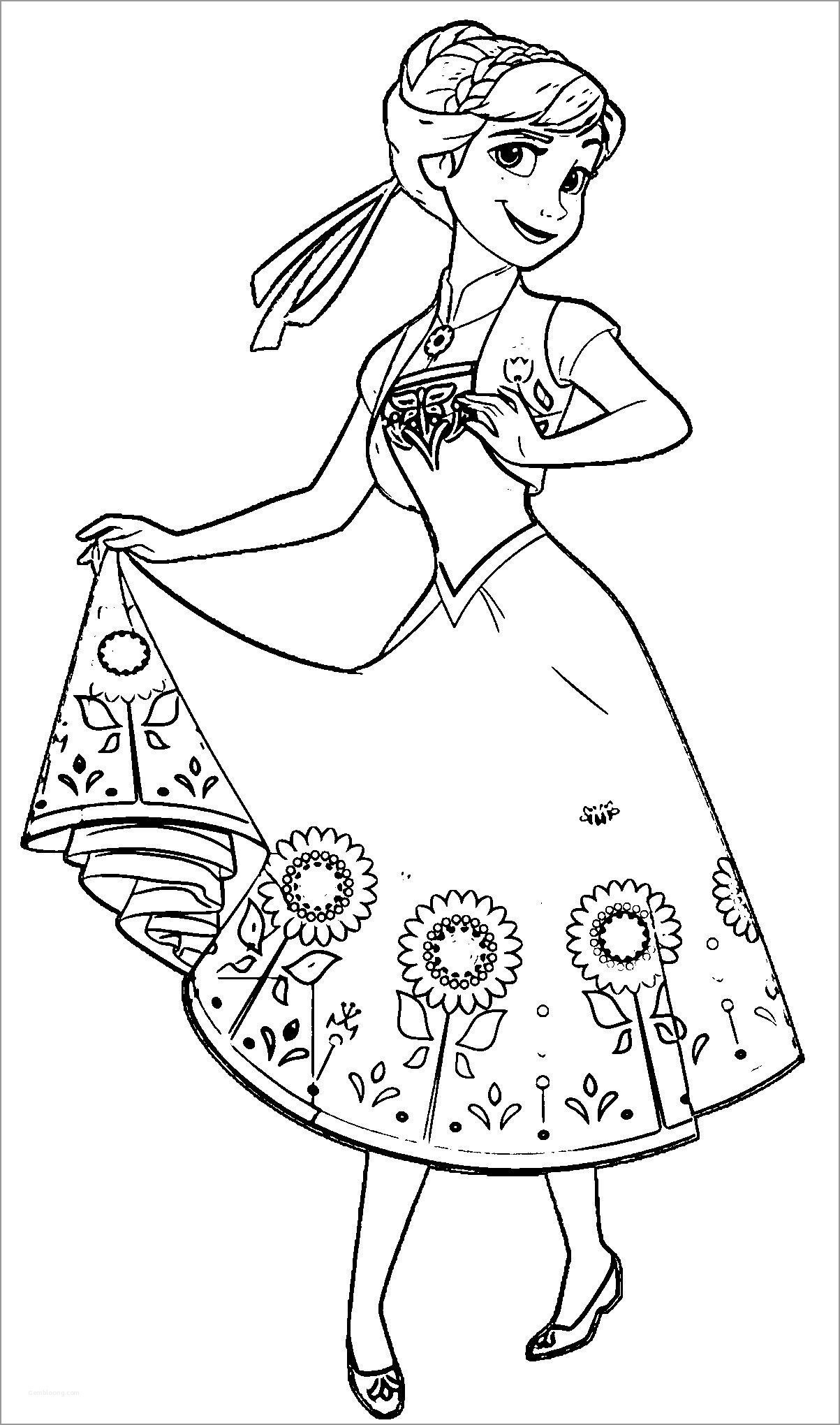 Anna Frozen Coloring Page ColoringBay