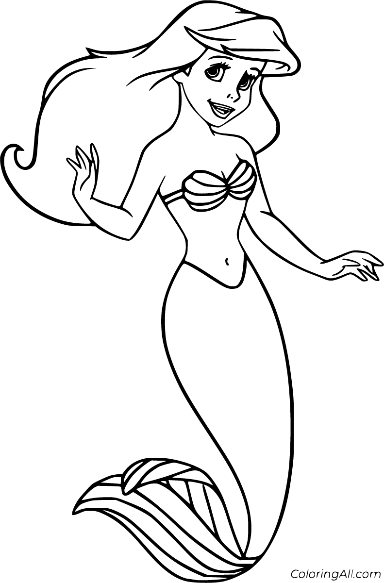 Ariel Coloring Pages 69 Free Printables ColoringAll