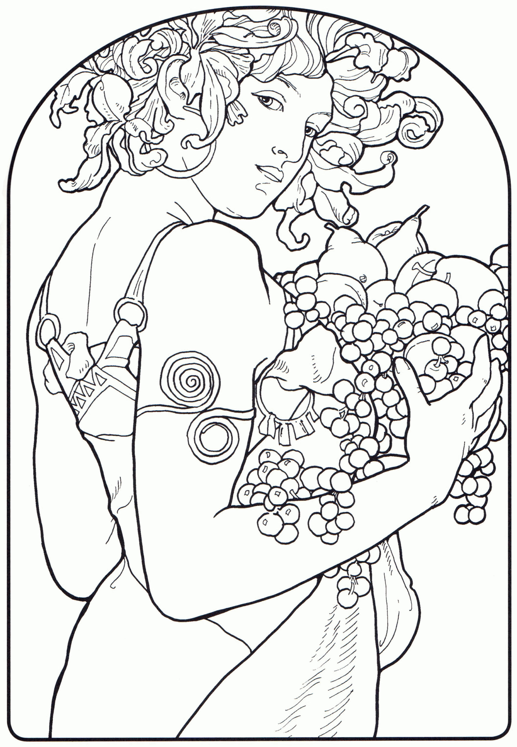 Art Nouveau Coloring Pages Coloring Home