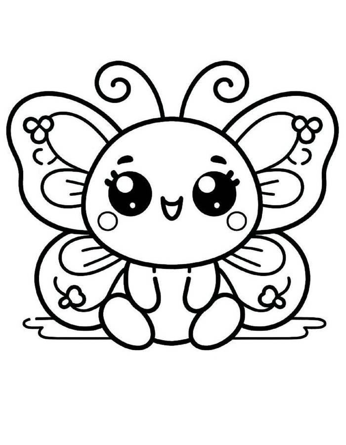 kawaii axolotl coloring page free