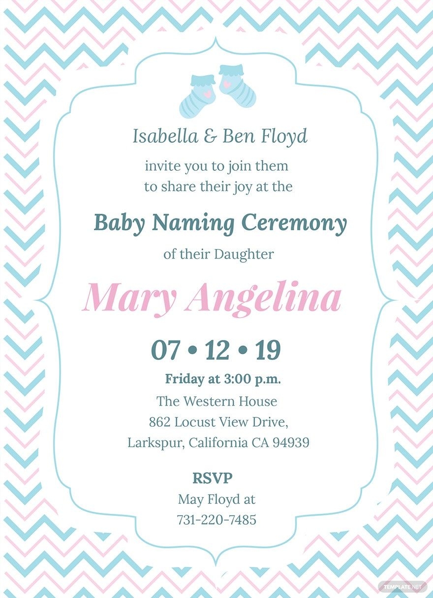 name ceremony invitation template
