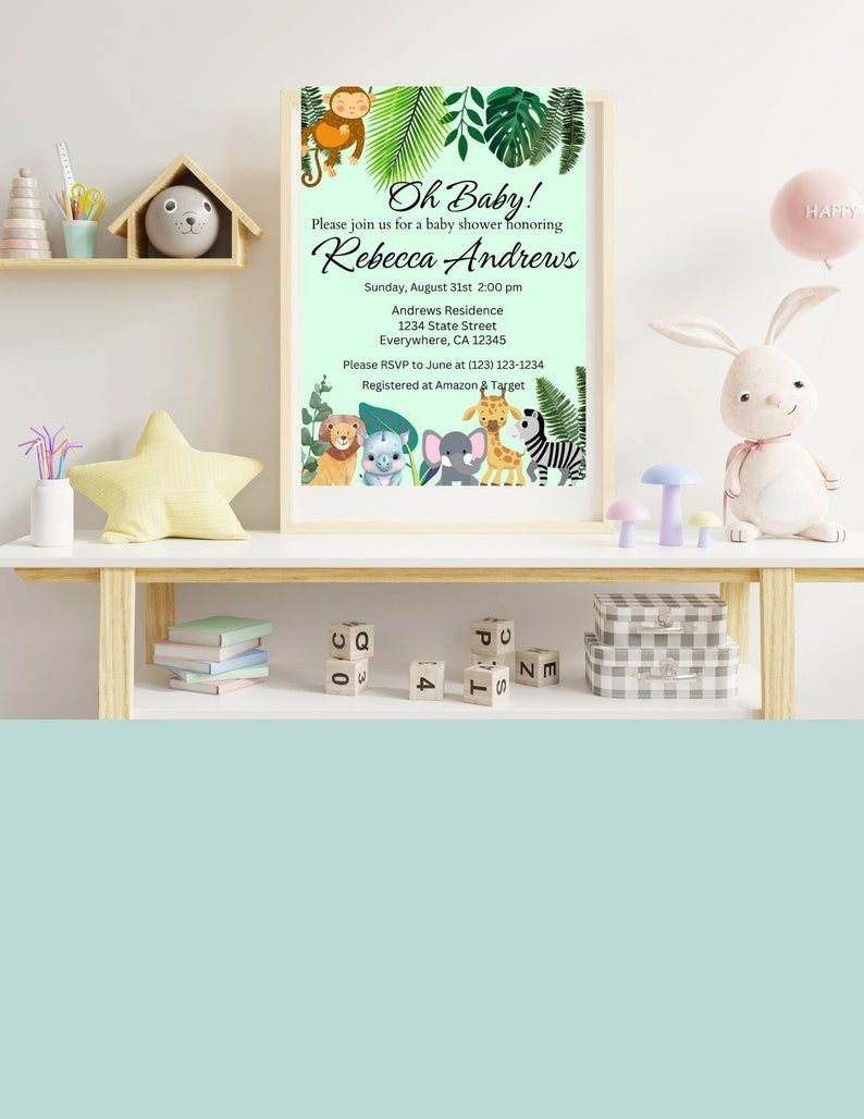 jungle theme invitation template