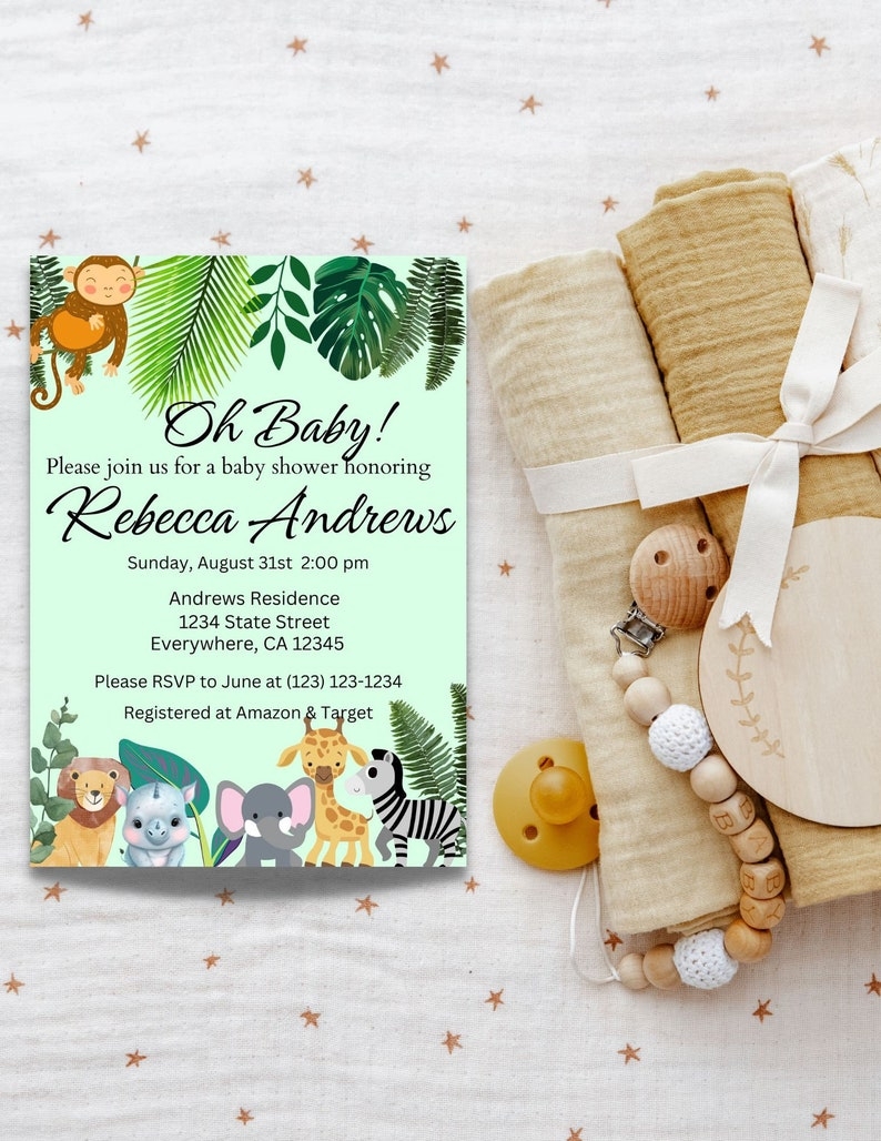 jungle theme invitation template free