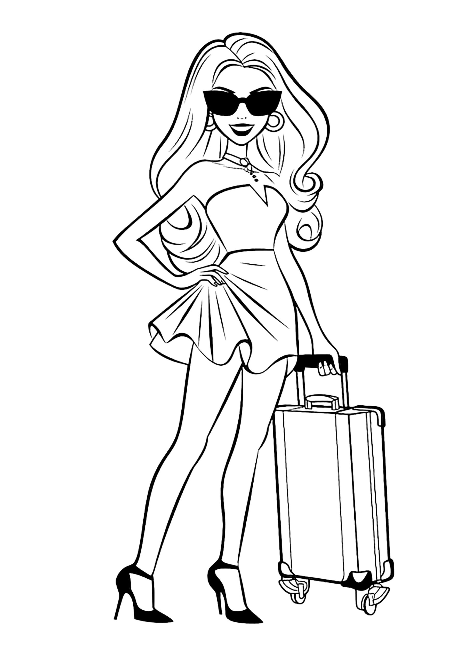 Barbie Goes On A Trip Barbie Coloring Pages For Kids