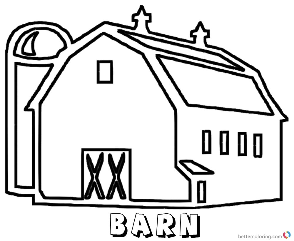 Barn Coloring Pages A Large Barn Free Printable Coloring Pages