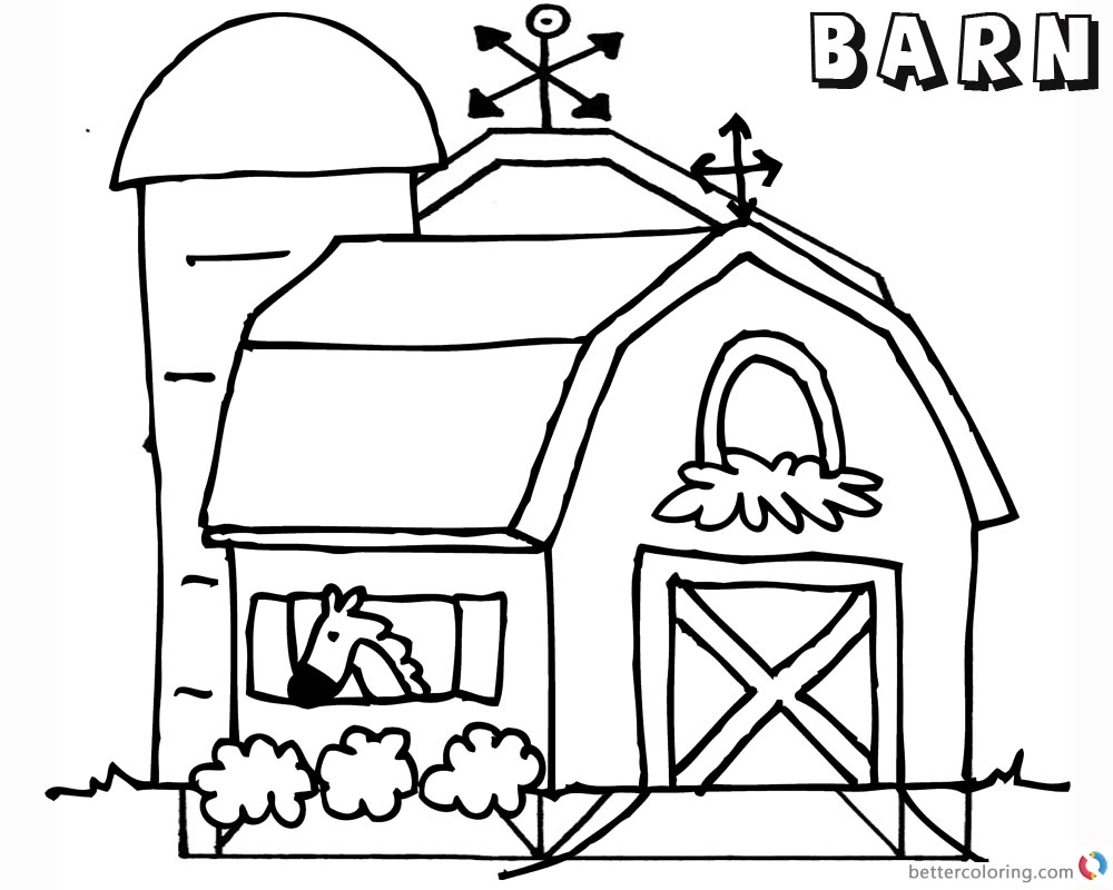 Coloring Page Of A Barn