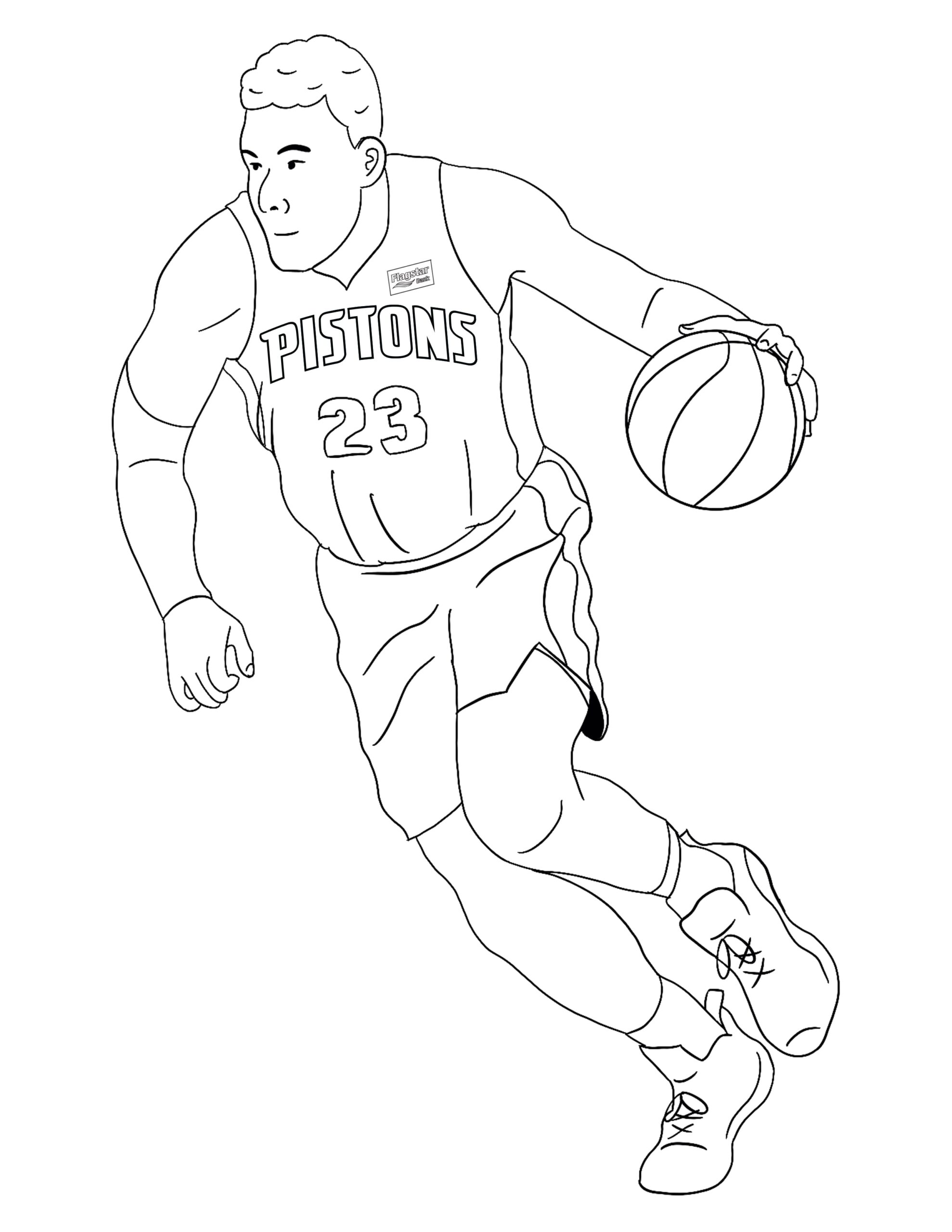 Basketball Players Coloring Pages Free Printable Templates
