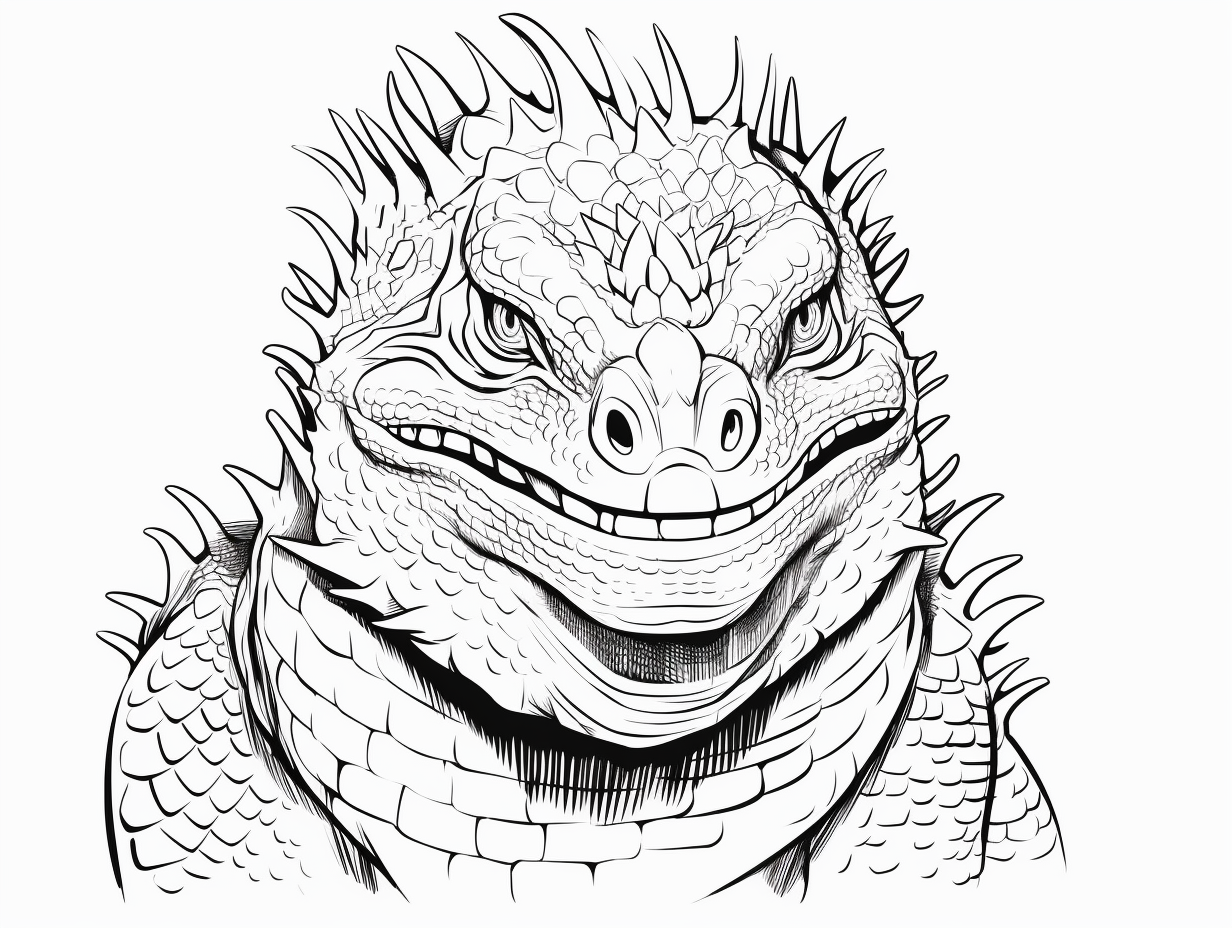 Bearded Dragon Coloring Relaxation Coloring Page