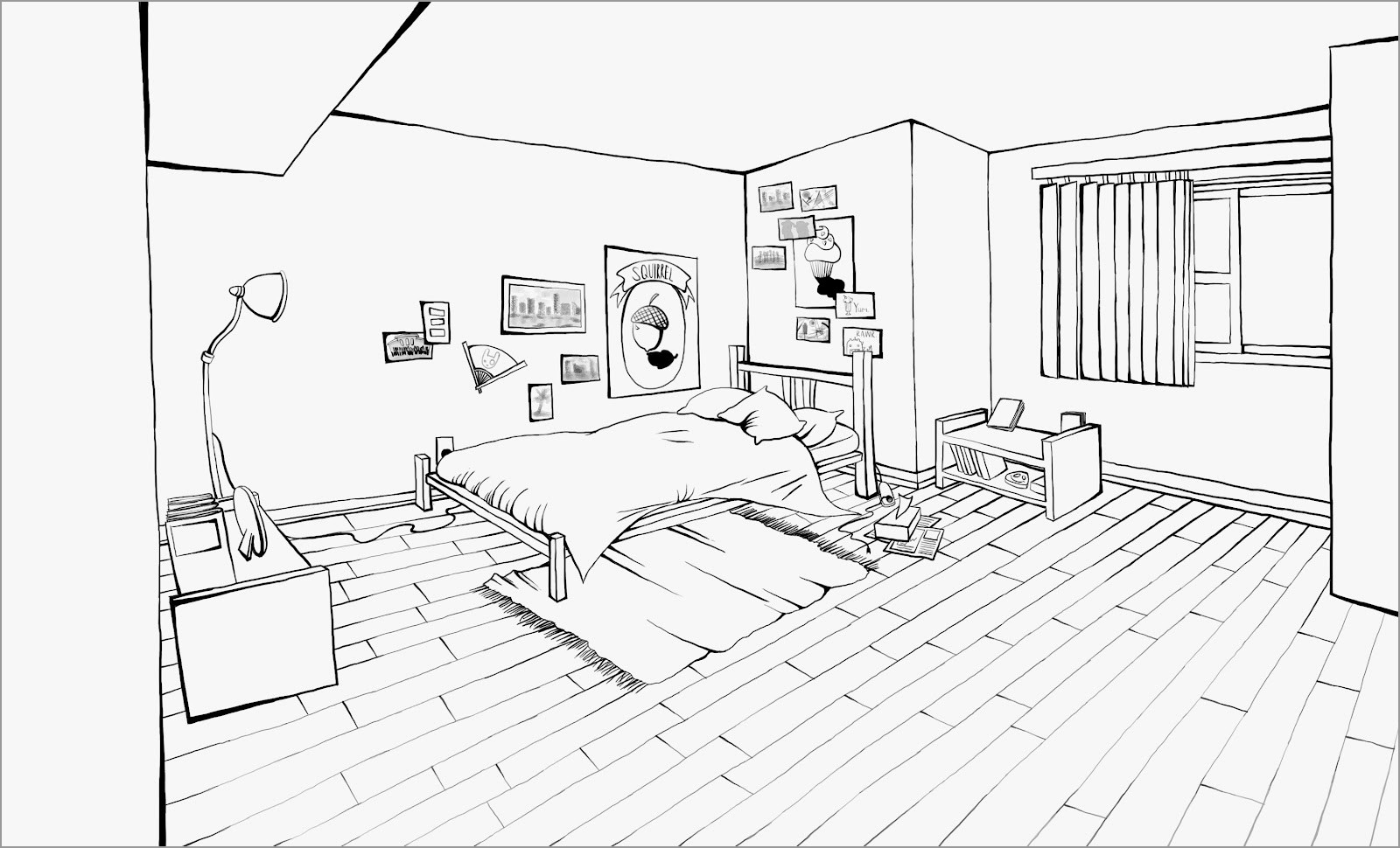Bedroom Coloring Pages ColoringBay