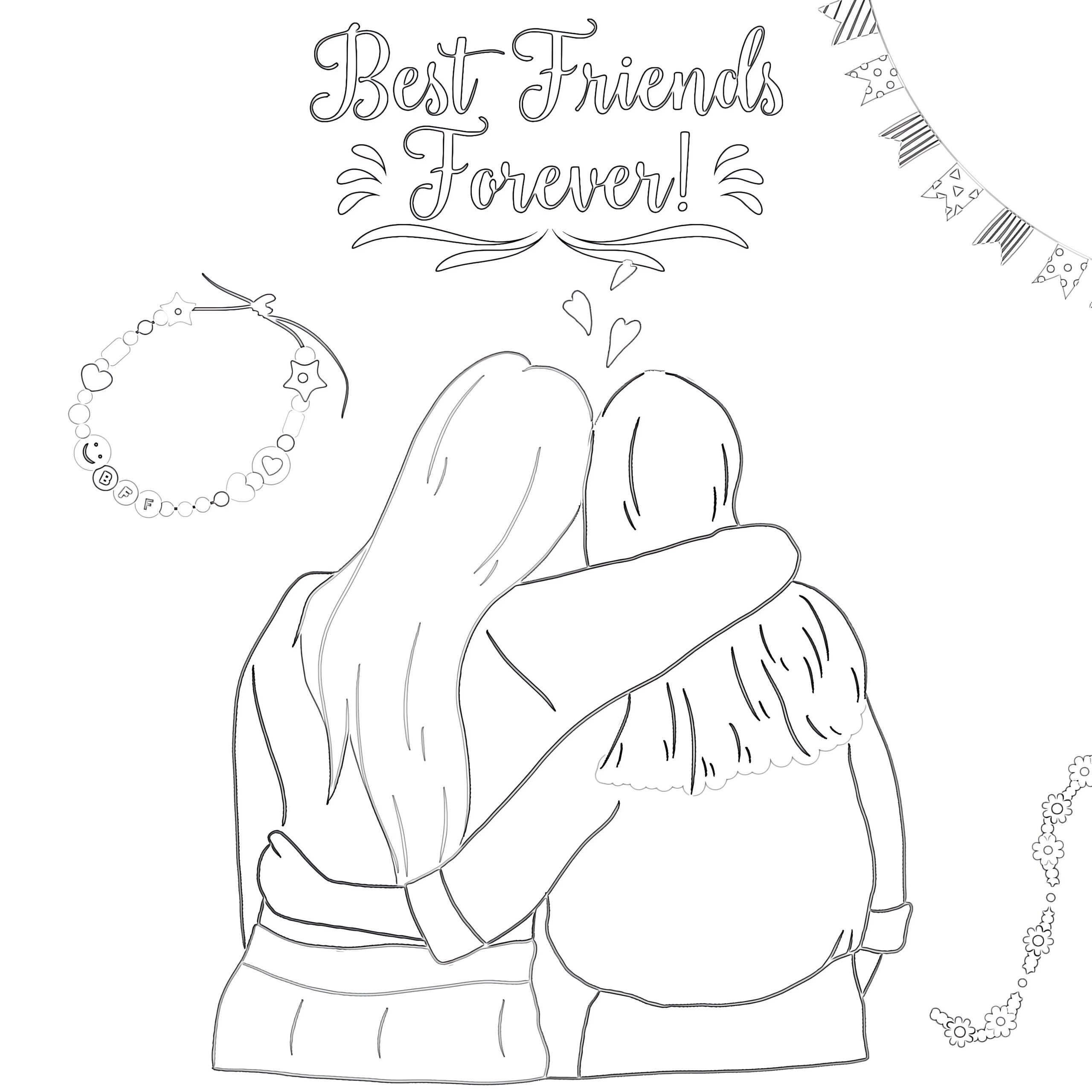 Best Friend Coloring Page Free Coloring Pages Mimi Panda