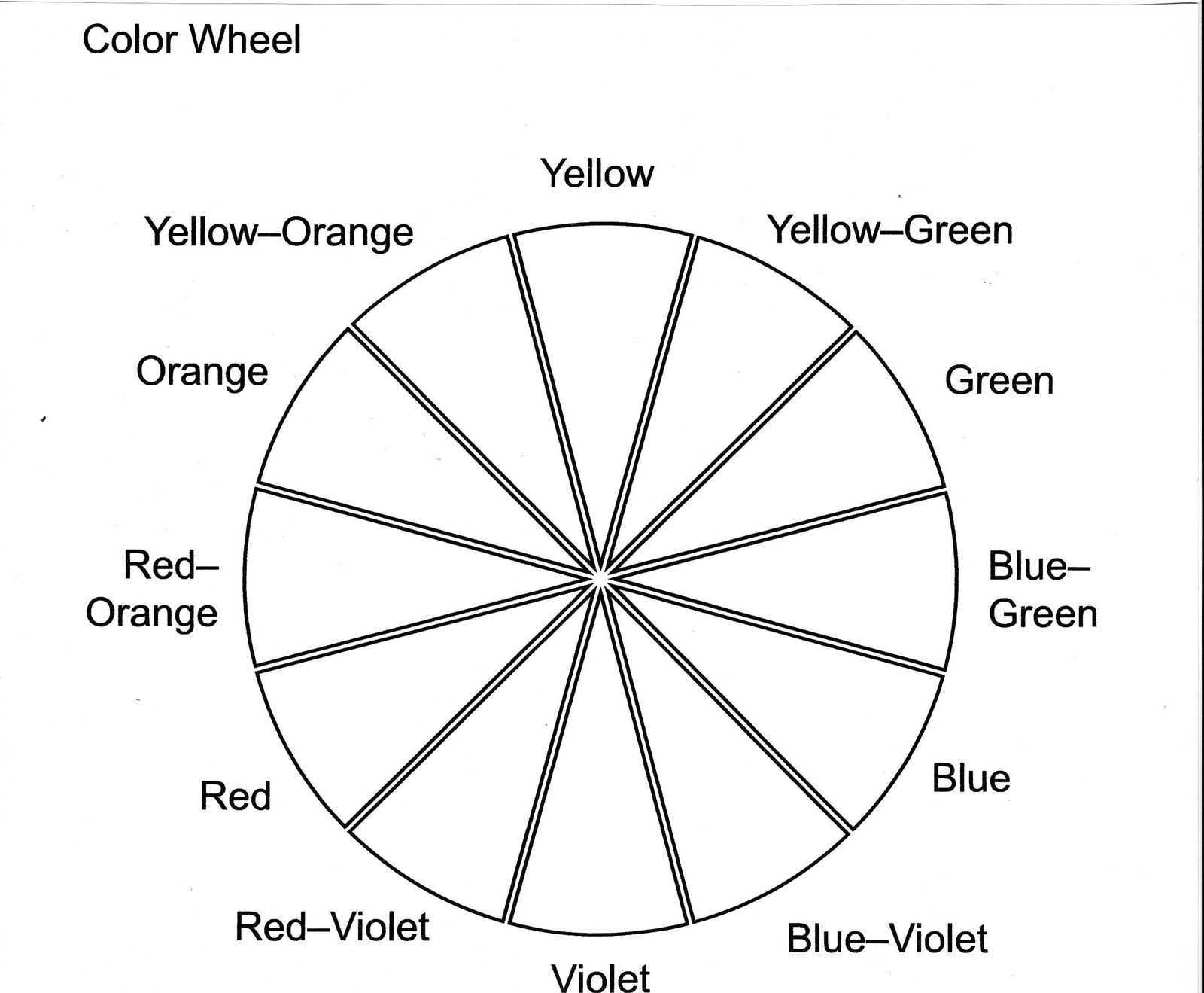Best Images Of Printable Color Wheel Worksheet Blank Blank Color My 