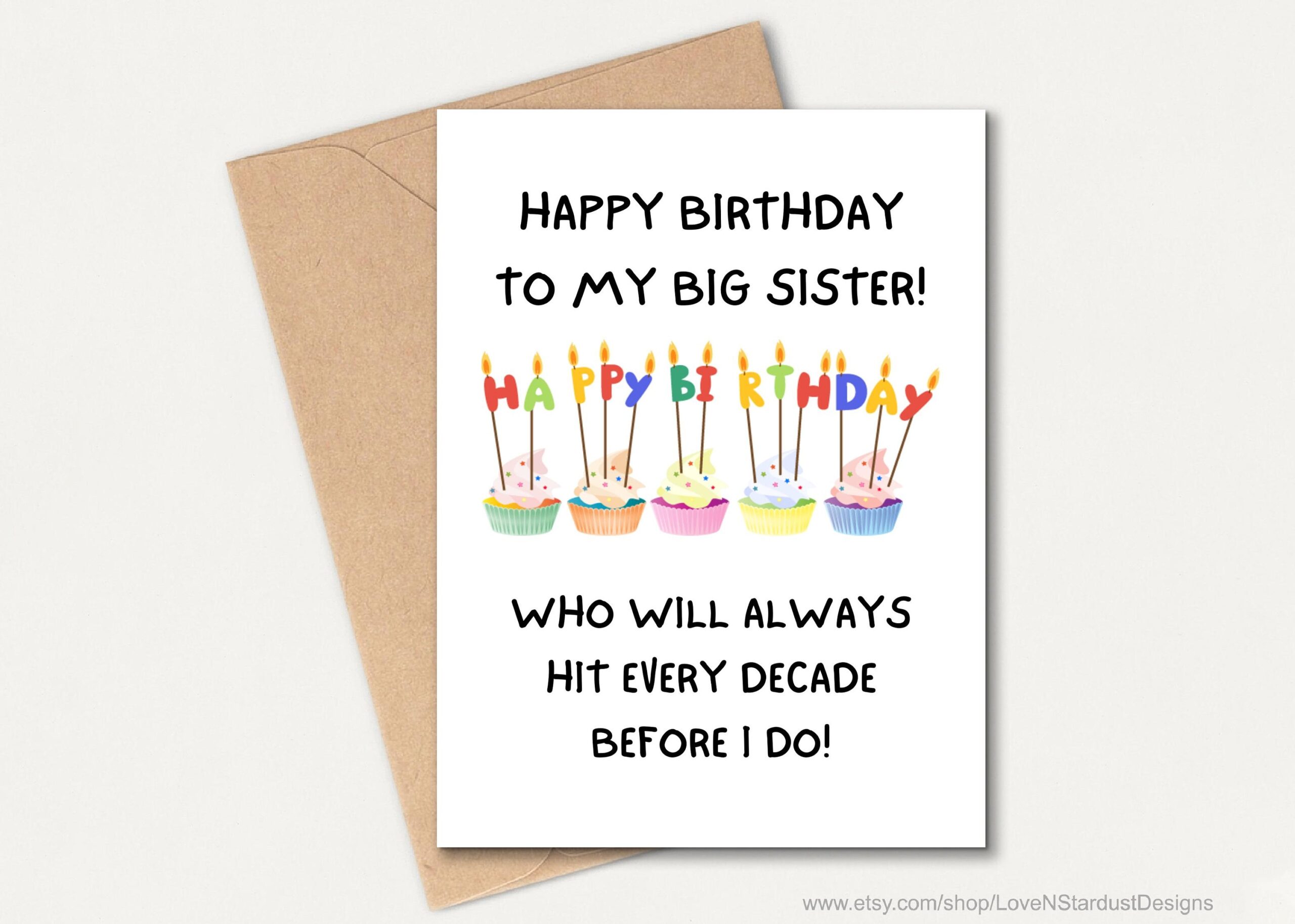 Big Sister Birthday Card Printable Funny Birthday Card Hilarious Big