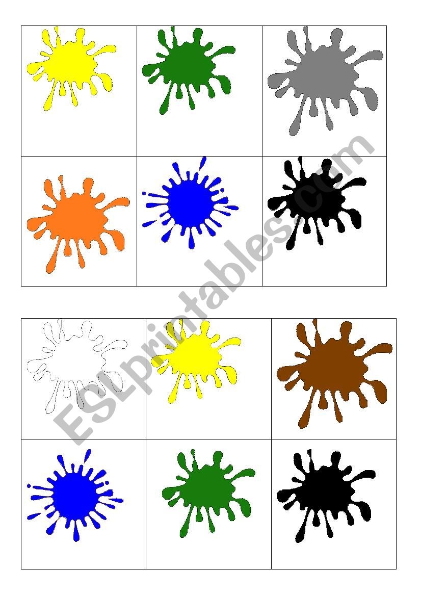 BINGO Cards COLORS ESL Worksheet By Corita