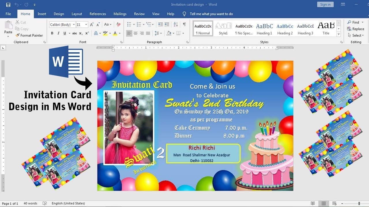 Birthday Invitation Card Template Word Polito Weddings