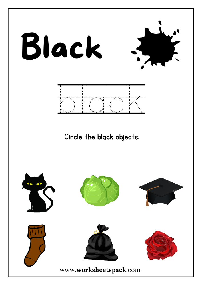 Black Color Sheet Printable Free PDF Color Black Worksheet For