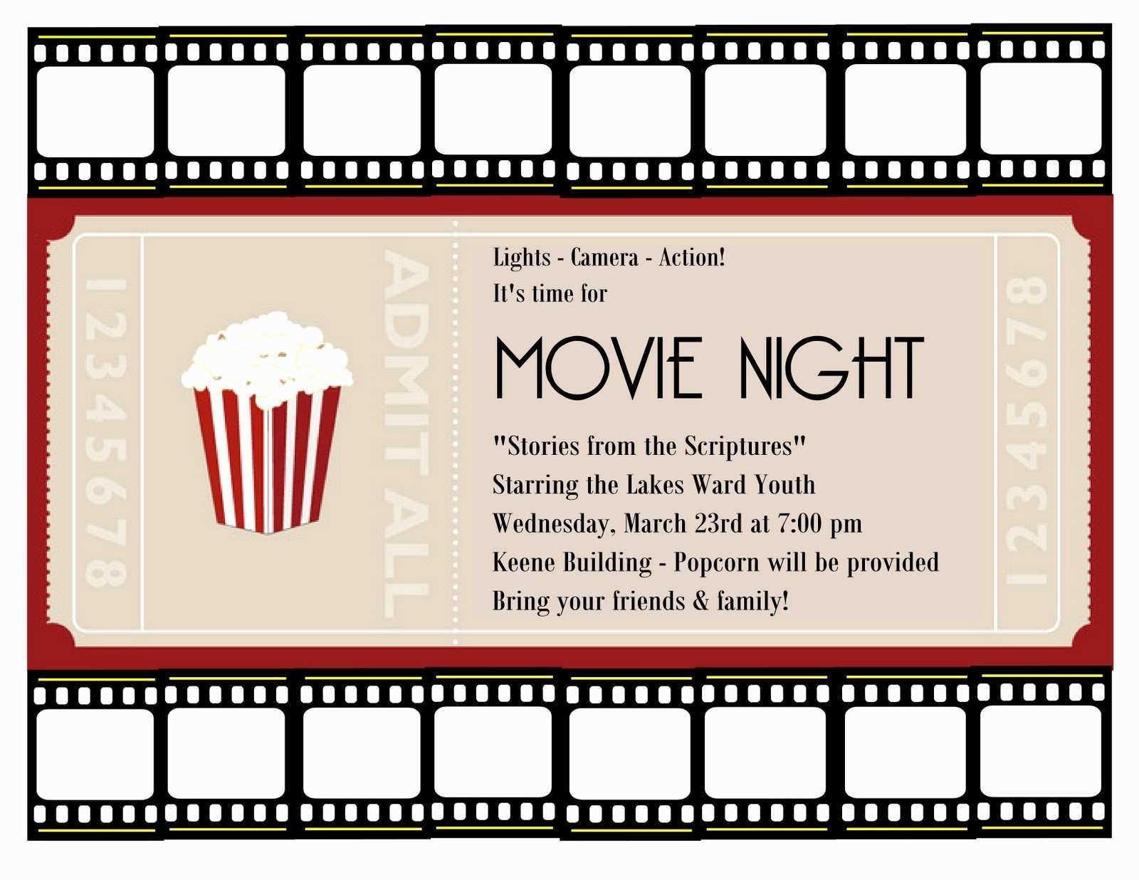 movie ticket invite template free