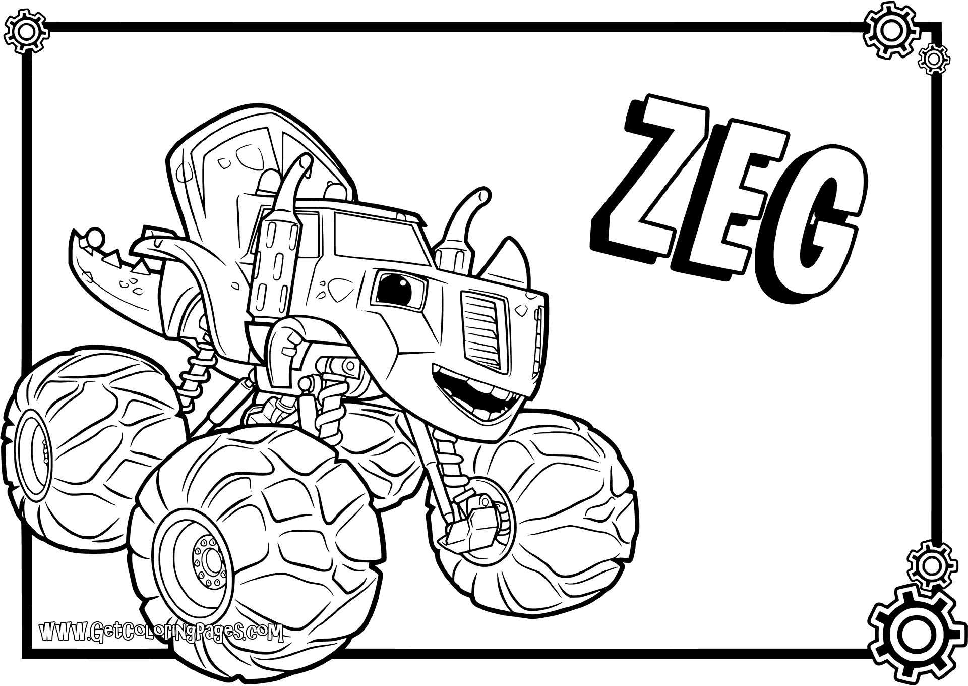 Blaze The Monster Machine Coloring Pages At GetDrawings Free Download