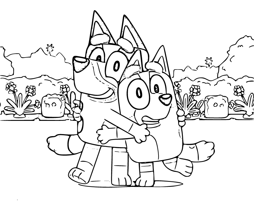 Bluey And Bingo Coloring Page Bluey 893 Coloringlive