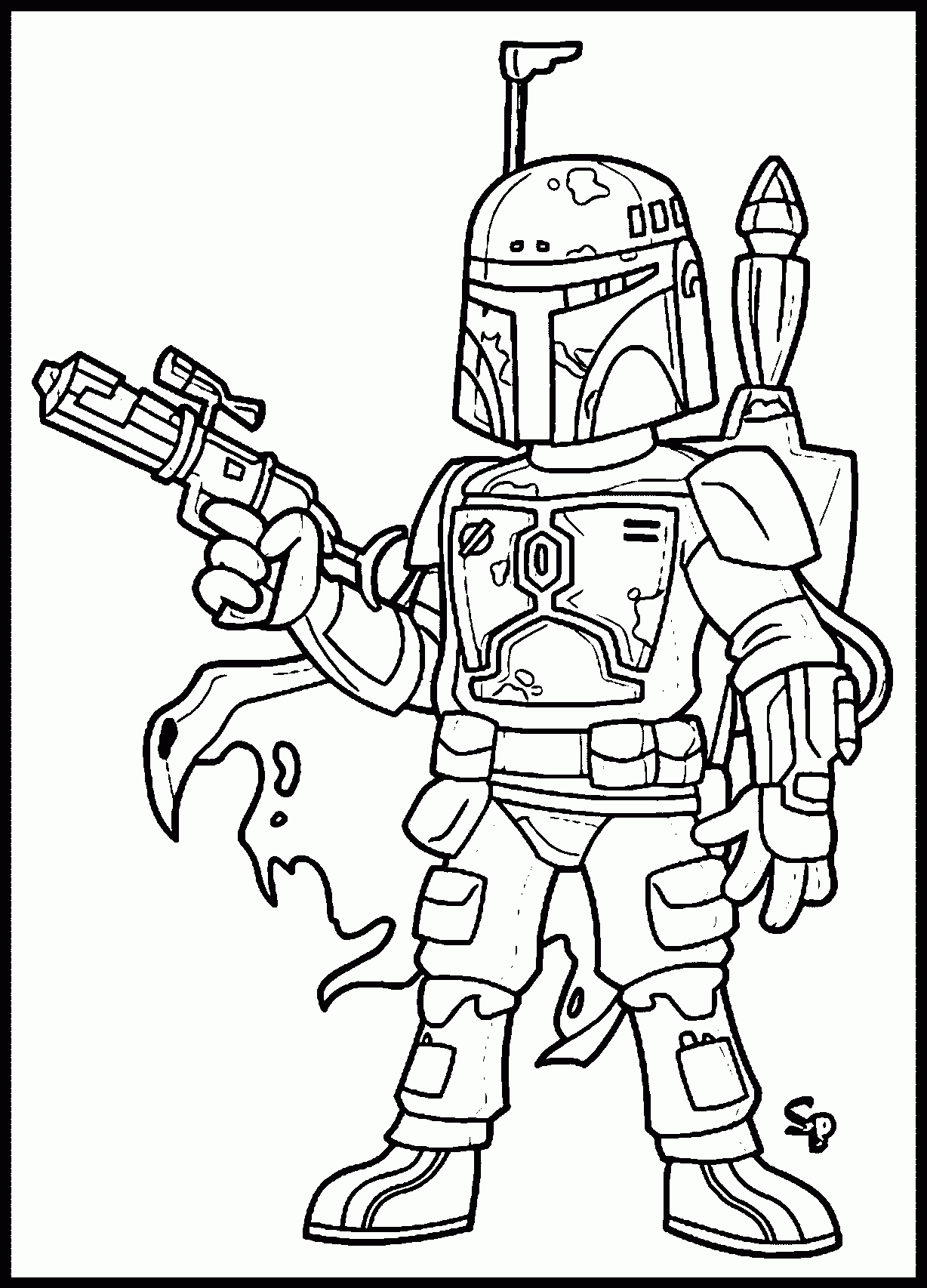 Boba Fett Helmet Coloring Pages Coloring Home