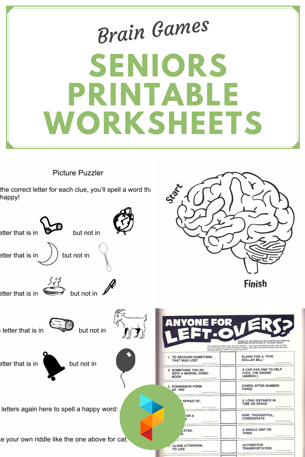 Brain Games Seniors Printable Worksheets Cognitive Activities Brain 