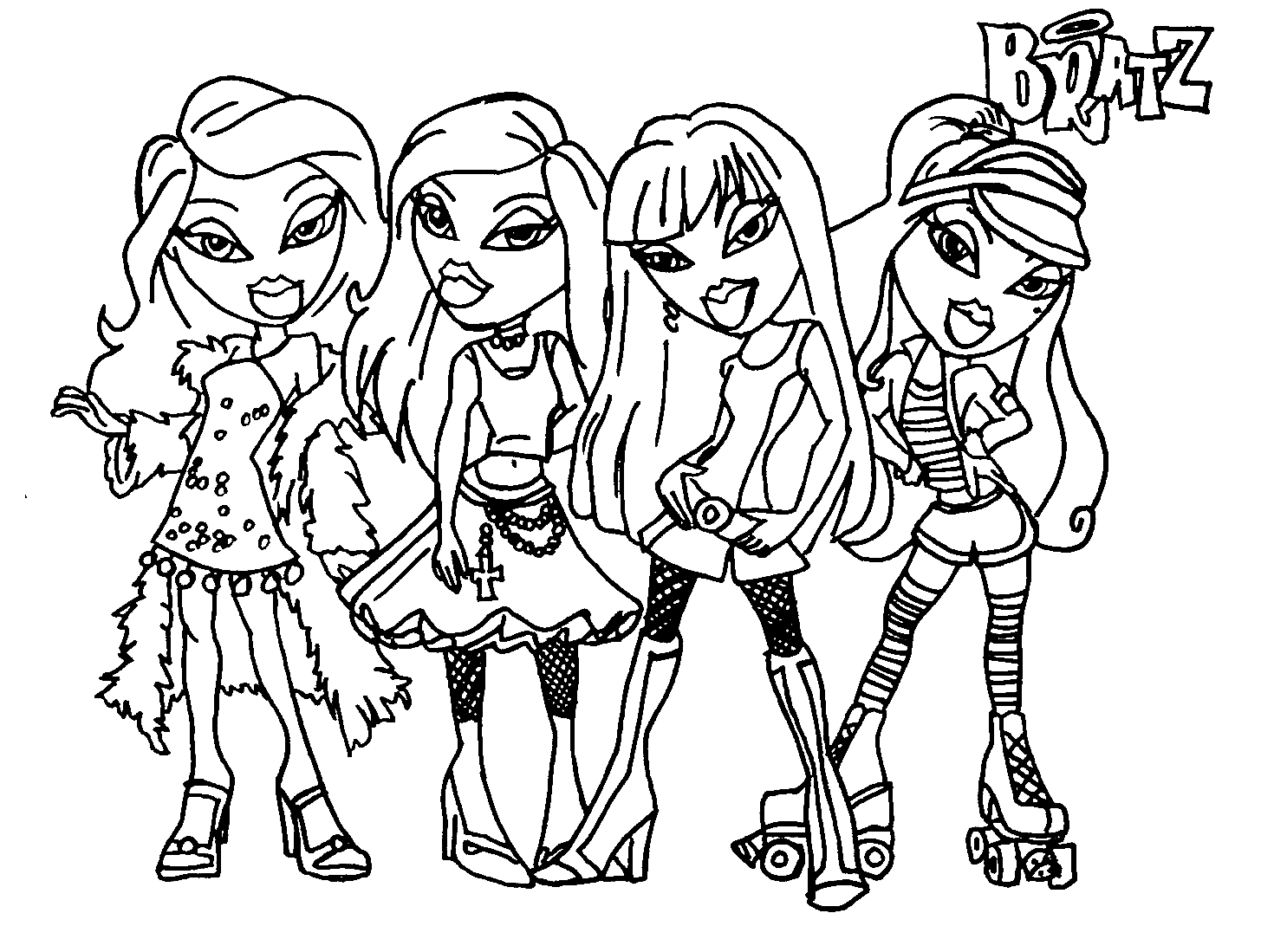 Bratz Girls Coloring Page Free Printable Coloring Pages