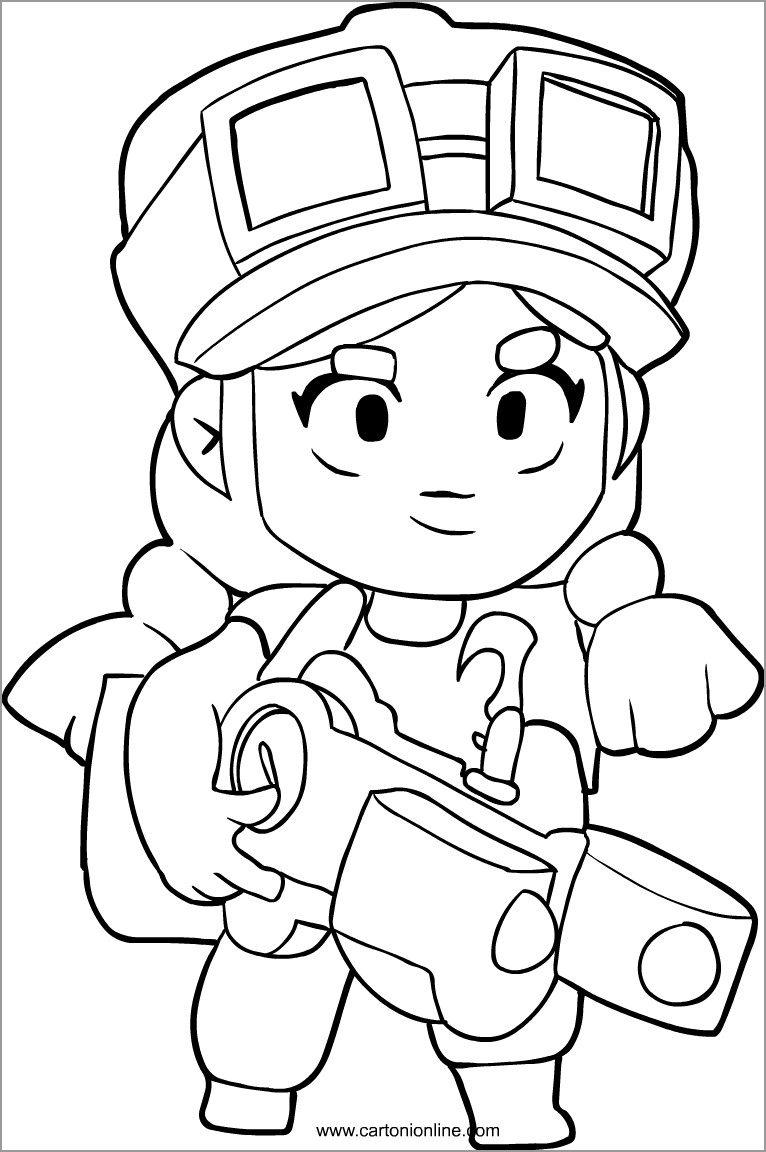 Brawl Stars Coloring Page Jessie ColoringBay
