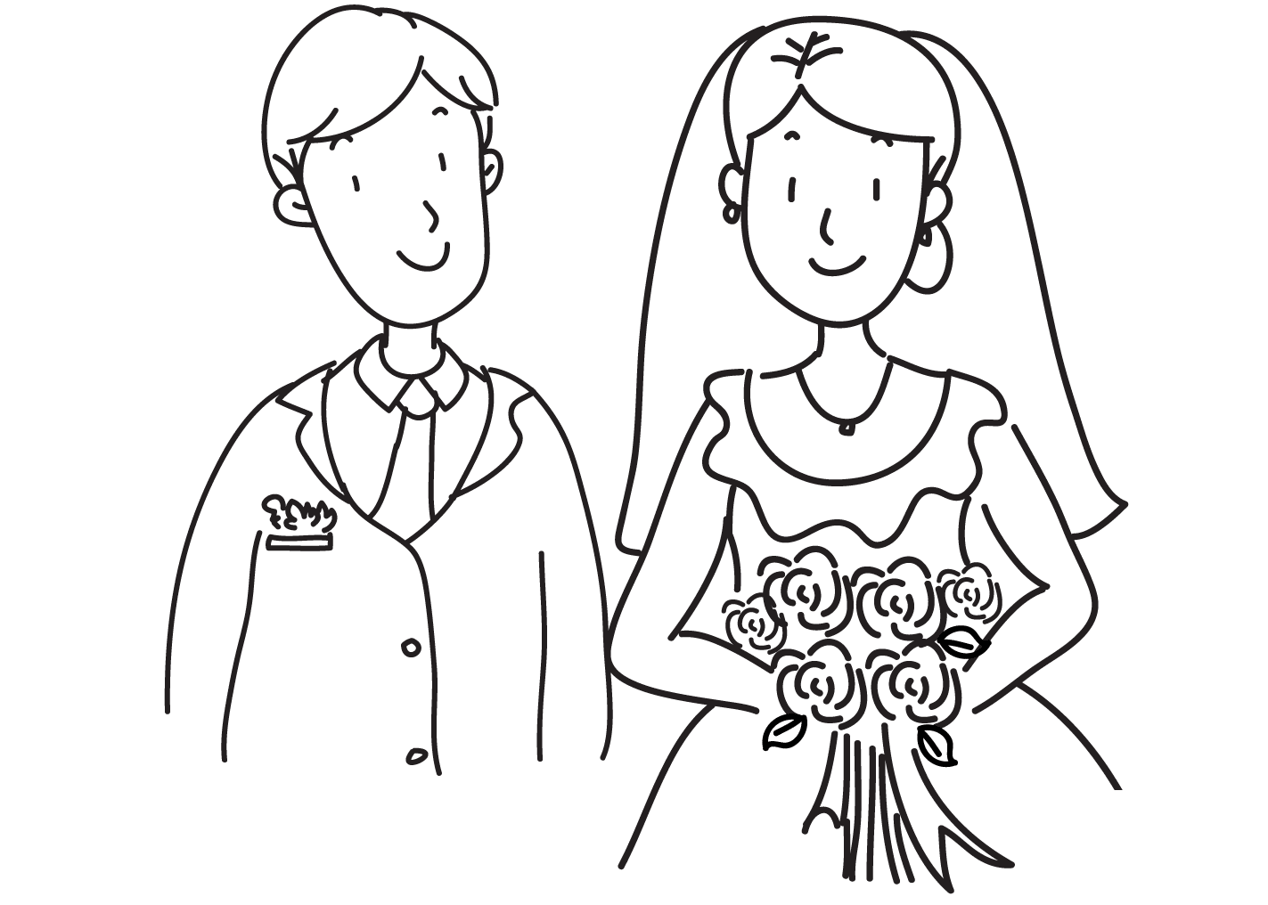 Bride And Groom Coloring Page ColouringPages