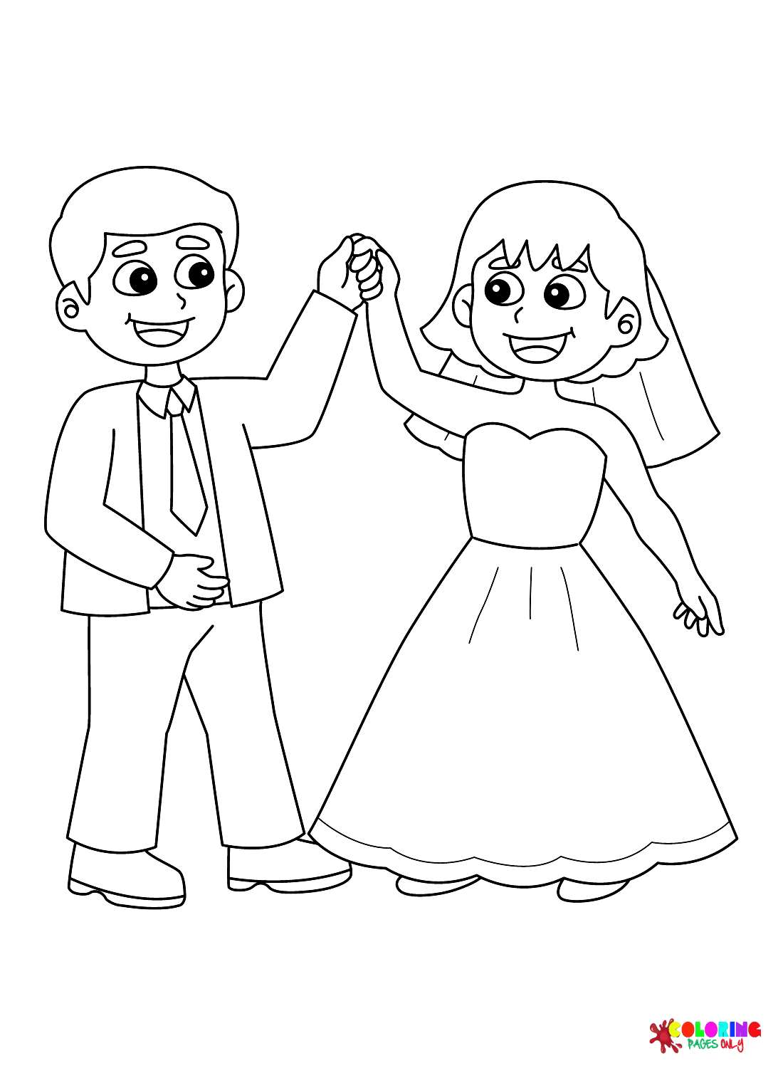 Bride And Groom Dancing Coloring Page Free Printable Coloring Pages