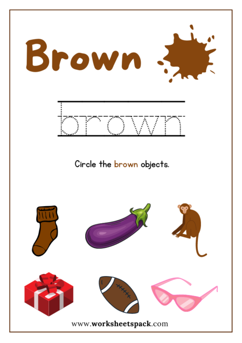 Brown Color Sheet Printable Free PDF Color Brown Worksheet For 