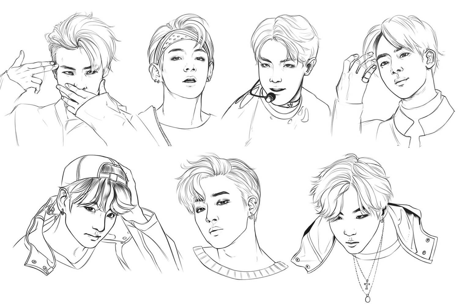 BTS Jungkook Coloring Page Free Printable Coloring Pages For Kids