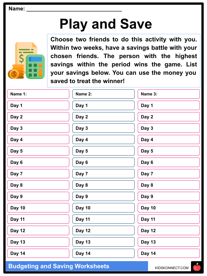 Budgeting And Saving Facts Worksheets For Kids KidsKonnect 