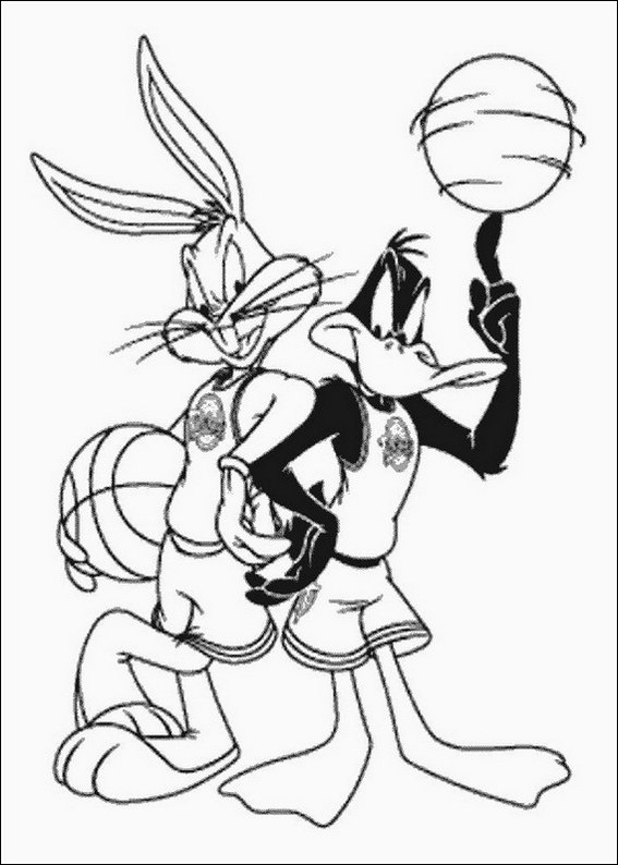 Bugs Bunny Basketball Coloring Page