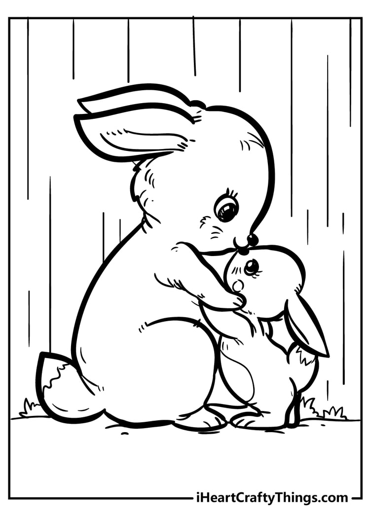Bunny Rabbit Free Printable Color Page