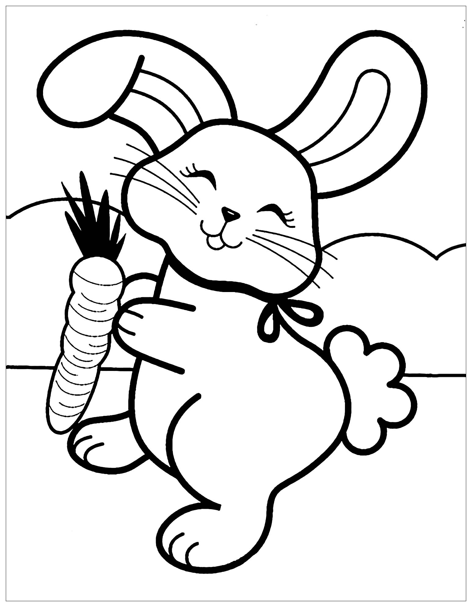 Bunny Rabbit Free Printable Color Page