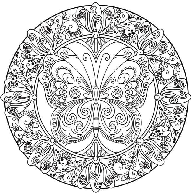 Butterfly Mandala Coloring Page Free Printable Coloring Pages For Kids