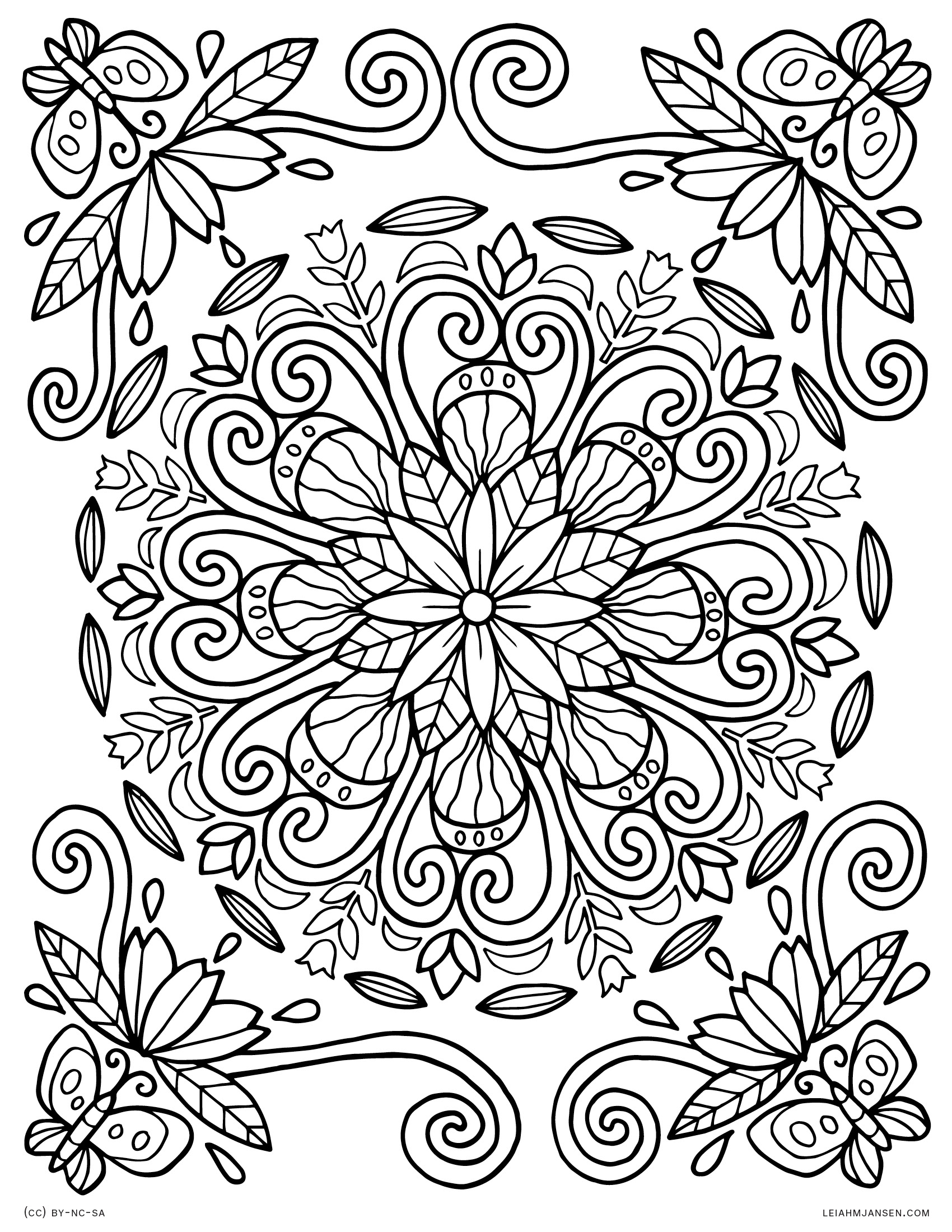 Butterfly Mandala Coloring Pages