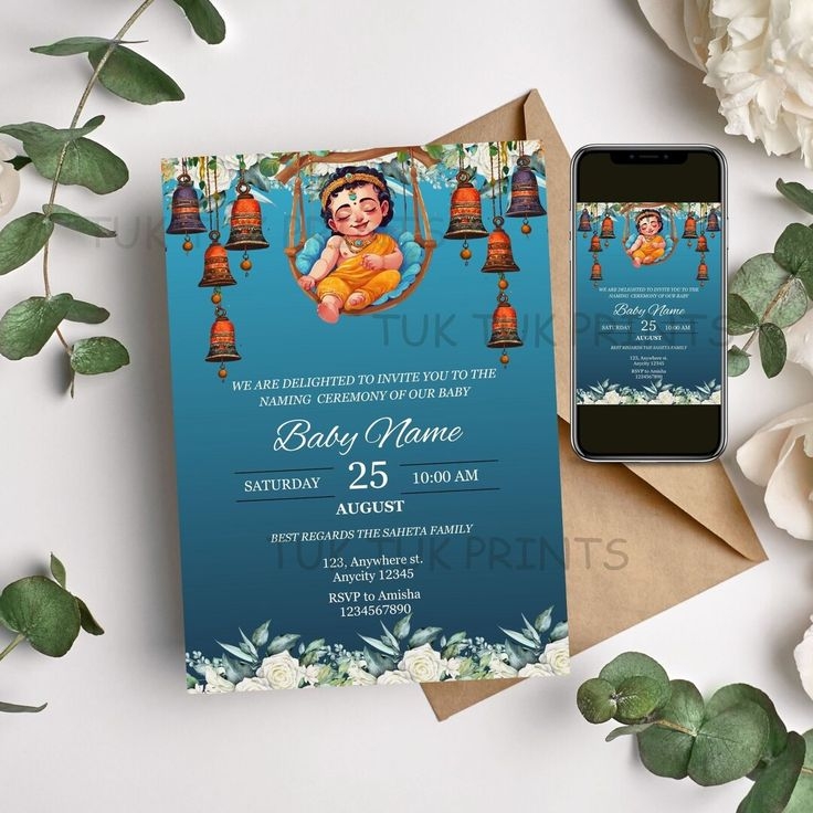 Buy Baby Naming Ceremony Invite Cradle Ceremony Invite Template 