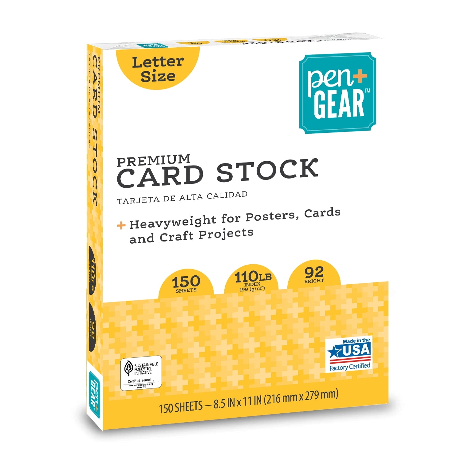 Buy Pen Gear White Premium Card Stock 8 5 X 11 110 Lb 150 Sheets 