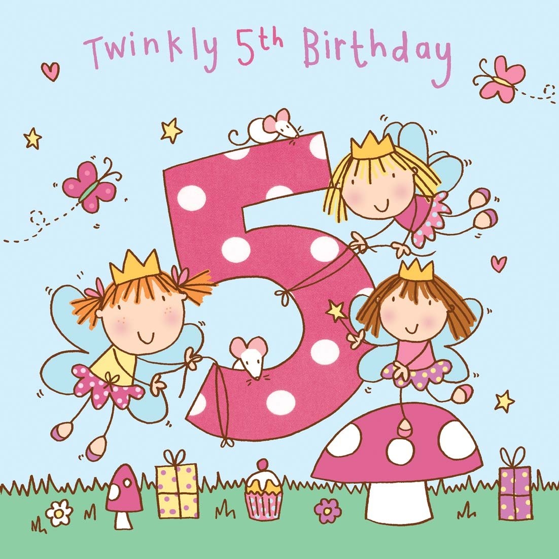 Buy Twizler 5th Birthday Card Girl Fairy Princess Age 5 Birthday Card 