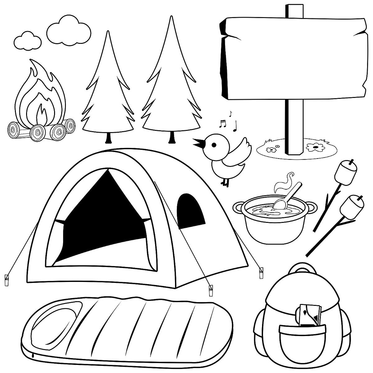 free printable camping coloring pages