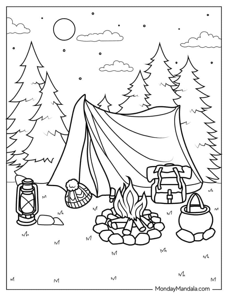 Camping Coloring Pages Printable Unleash Your Inner Artist In The 