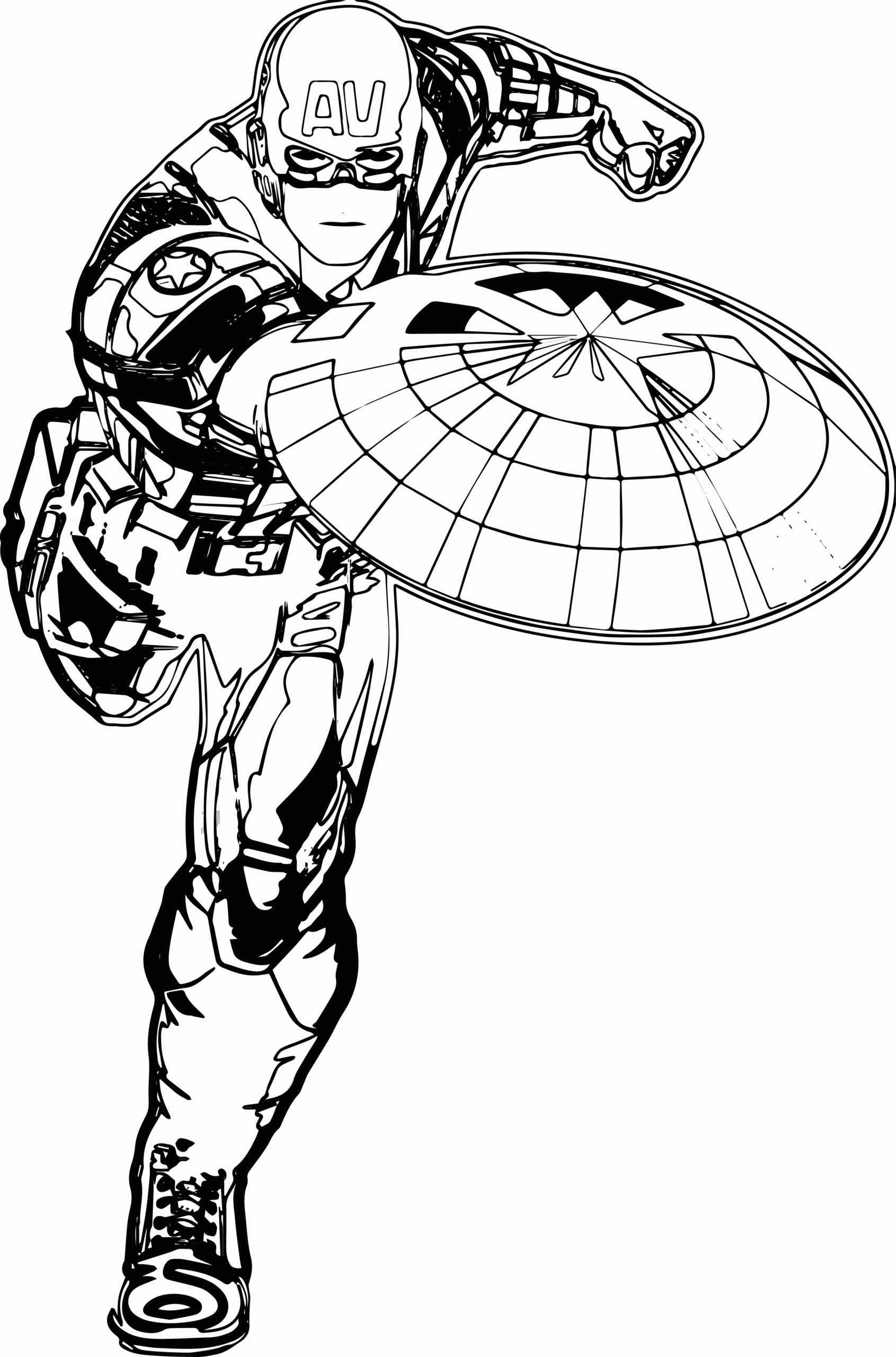 Captain America Face Coloring Pages Coloring Home