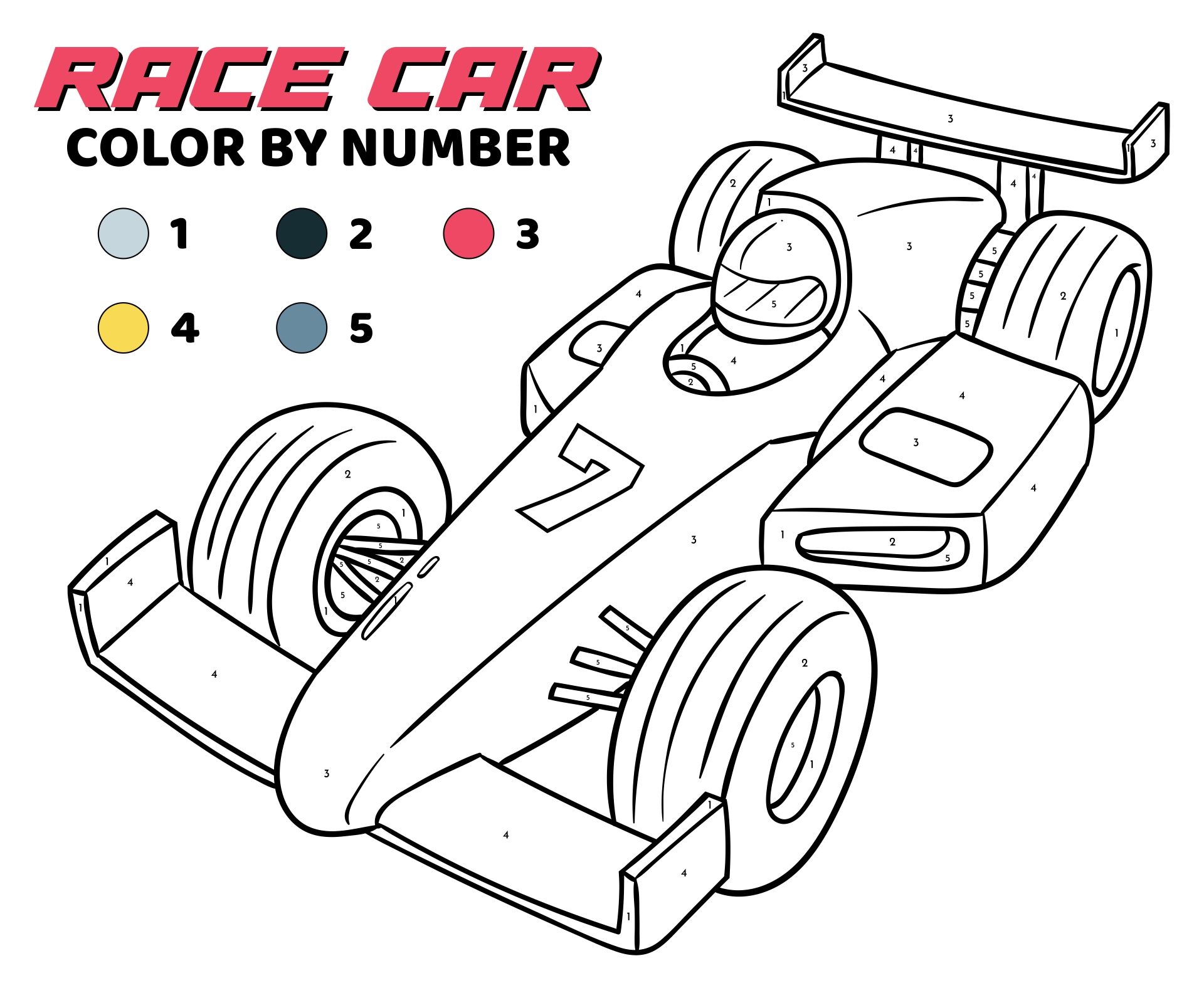 printable race car pictures to color