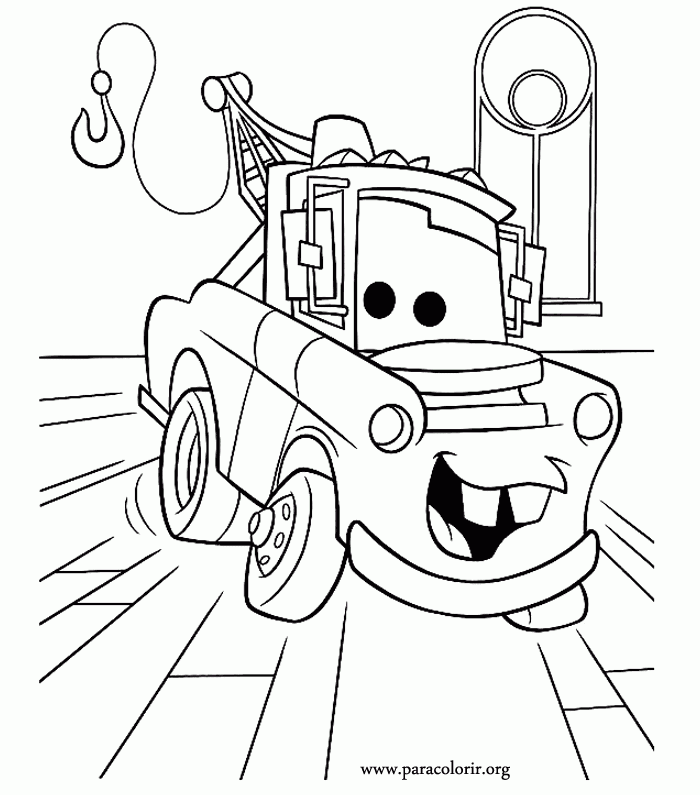 Cars Movie Tow Mater Cars Movie Coloring Page